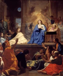 Seslání Ducha svatého. Obraz Charlese Le Bruna (1619-1690), 1656. V. 3,17 x 2,65 m