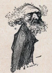 Alexandre Ribot (1842-1923) francouzský soudce a politik - rytina do „Our Dear Sovereign“ od Paula Bosqa - ilustrace Charles Leandre (1862-1934) 1898 -