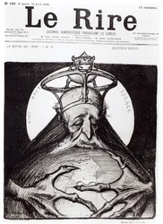 Karikatura rodiny Rothschildů z časopisu Le Rire, 16. dubna 1898