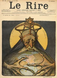 Karikatura rodiny Rothschildů, z titulní strany časopisu „Le Rire“, 16. dubna 1898
