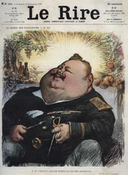 Karel I., král Portugalska (1863-1908) - Carlos I., král Portugalska a Algarve - Karikatura Charlese Leandra (1862-1934) v časopise «Le Rire» z 8. listopadu