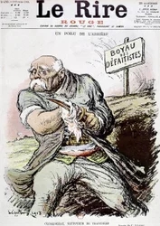 Georges Clemenceau (1841-1929) francouzský politik, karikatura od Leandra zobrazující jej jako čistič zákopů, publikovaná v novinách „Le Rire“ 16. února 1918