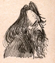 Jules Guesde (1845-1922) francouzský politik - rytina do „Our Dear Sovereign“ od Paula Bosqa - ilustrace Charles Leandre (1862-1934) 1898 -