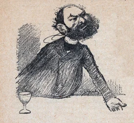 Leon Bourgeois (1851-1925) francouzský státník - rytina do „Our Dear Sovereign“ od Paula Bosqa - ilustrace Charles Leandre (1862-1934) 1898 -