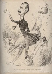 Pan Paul Deschanel, nový předseda Sněmovny - Cartoon od Charlese Leandra (1862-1934) v „The Rire“““ 1898