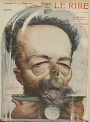Paul Doumer, francouzský politik. Ilustrace pro Le Rire
