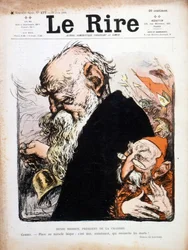 Satirická ilustrace Eugene Henri Brisson obálka Le Rire 1906 (rytina)