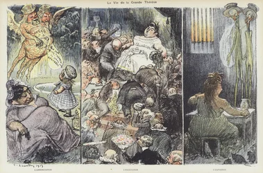 Život podvodnice Therese Humbertové. Ilustrace pro Le Rire