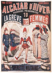 Plakát pro operetu La Grêve des femmes od A. de Villebichot, 1879-1880