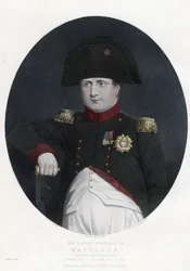 Nejnovější portrét Napoleona na palubě Bellerophon - Eastlake, Sir Charles Lock (1793-1865) - 1815 - Lept, akvarel - 29,5x22,4 - Soukromá sbírka