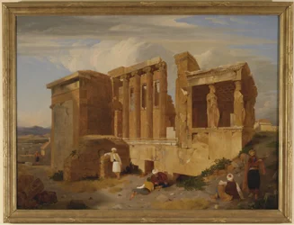 Erechtheum, Athény, s postavami v popředí