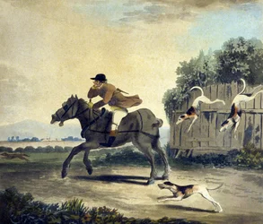 Přední kůň týmu, z Pytchley Hunt, vyrytý F. Dukesem (1745-1812)