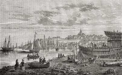 Granville, Francie, 18. století, z knihy Louise Blanca (1811-82) "Histoire de la Revolution Francaise", vyryl LeBreton, 1847-62