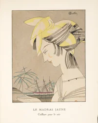 Le Madras Jaune, ze sbírky módních talířů, 1920 (pochoir print)