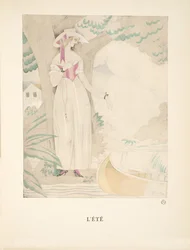 Lété, ze sbírky módních talířů, 1922 (pochoir print)
