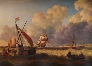 Rybářské lodě u nizozemského pobřeží, 1823