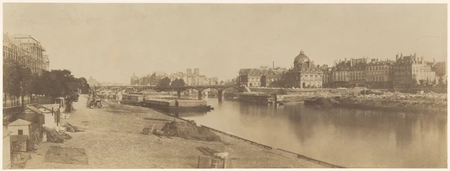 Seina z Pont du Carrousel směrem k Notre Dame, 1853 (foto)