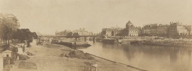 Seina z Pont du Carrousel Pohled směrem k Notre Dame, 1853.