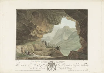 Pohled na krajinu z dračí jeskyně Vue de la Caverne du Dragon dans le Canton d