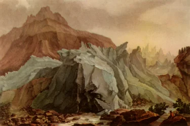 „Lütschinen Issuing from the Lower Grindelwald Glacier“, 1782-1785, 1946.