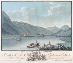 Pohled na Interlaken, asi 1787 (lept a akvatinta)