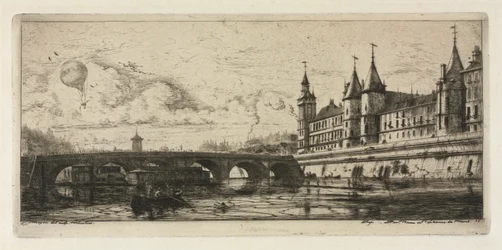 Etchings of Paris: The Exchange Bridge, 1854.