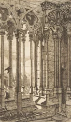 Galerie, katedrála Nôtre-Dame, Paříž, 1853.