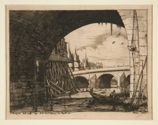 Oblouk mostu Pont Notre-Dame, Paříž