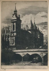 La Tour De LHorloge 3. stát, 10 516 x 7 14 palců, 1852, 1927