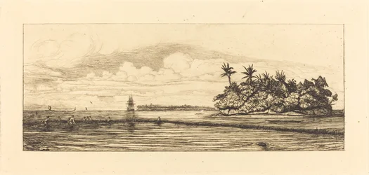 Oceánie, ostrovy v Uvea (Wallis); Peche aux palmes, 1845 (Oceánie: Rybaření, Blízké ostrovy s palmami v Uea nebo Wallis Group)