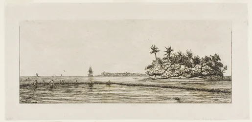 Oceánie: Rybaření, Blízké ostrovy s palmami v Uea nebo Wallis Group, 1845