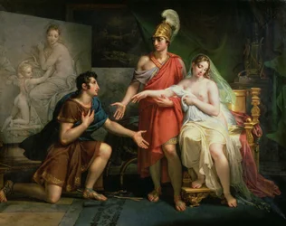 Alexandr Veliký (356-323 př. n. l.) předává Kampaspé Apellovi, 1822