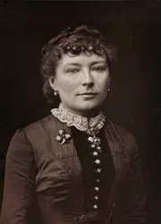 Umělecké a biografické album, 5. ročník, Salon 1885; portrét francouzské malířky Virginie Elodie Marie Thérèse Demont-Breton (1859-1935)
