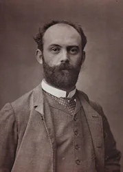Umělecké a biografické album, 6. ročník, Salon 1885; portrét francouzského malíře Ernesta Bordese (1852-1914)