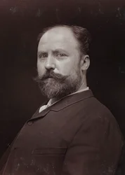 Umělecké a biografické album, 6. ročník, Salon 1885; portrét francouzského malíře Paula Grollerona (1848-1901)