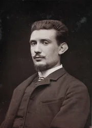 Umělecké a biografické album, 6. ročník, Salon 1885; portrét malíře Henriho Laurenta Desrousseaux (1862-1906)