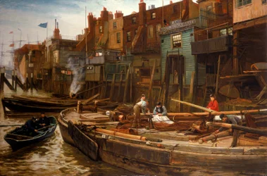 London River - The Limehouse Barge-Builders, 1877