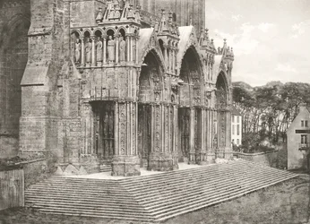 Katedrála v Chartres – Portico du Midi XII. století, c. 1854, vytištěno ca. 1857.
