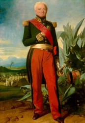 Portrét en pied od Thomase Roberta Bugeauda de la Piconnerie (1784-1849), vévody z Isly v roce 1844, marechal Francie v roce 1843 Generální guvernér Alžírska Malba Charlese Lariviera (1798-1876) 1845 Sun. 2,19x1,45m