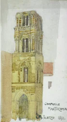 Campanile Martorana, Palermo, 1891 (tužka a akvarel)