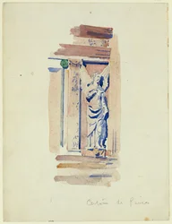 Studie sochy anděla, Certosa di Pavia, 1891
