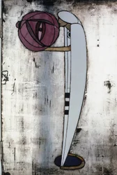 Bílá skříň navržená pro paní Rowat, 1902 (dřevo, vitráže, smalt)