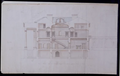 Návrhy pro Lough Crew House, County Meath, Irsko, cca 1825 (pero a inkoust a wc na papíře)