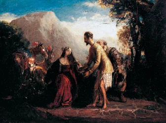 Don Quijote a Dulcinea (olej na plátně