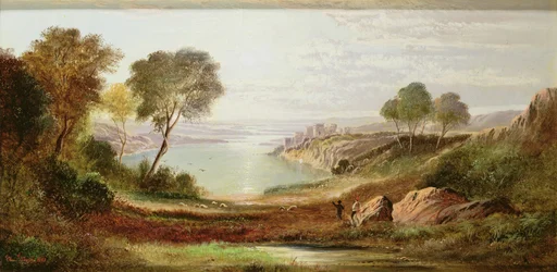 Ráno, hrad Chepstow, Monmouthshire