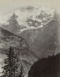 Jungfrau, Pohled z Mürren, Švýcarsko, c. 60. léta 19. století.