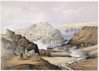 Město Sebastopol v „“Sevastopolu”” od Ch.Hardinge. Litho od Vincenta Brookse, d. Londýn 1855 Henry Graves.
