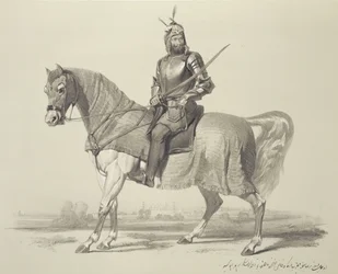 Panjab: Rajah Lal Sing, deska 13 z „Recollections of India“, vyryla Auguste Francois Laby (1784-1860) 1847
