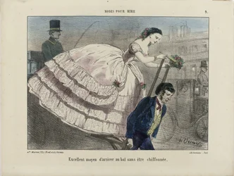 Skvělý způsob, jak dorazit. Od Modes pour rire, 1855-1859.