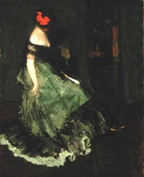 The Red Bow, cca 1902 (olej na plátně)